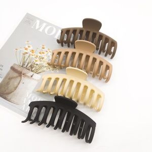 Hair claws, no brand in black, brown and tan